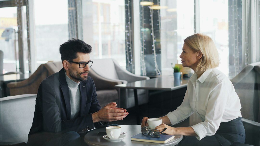 financial advisor with client