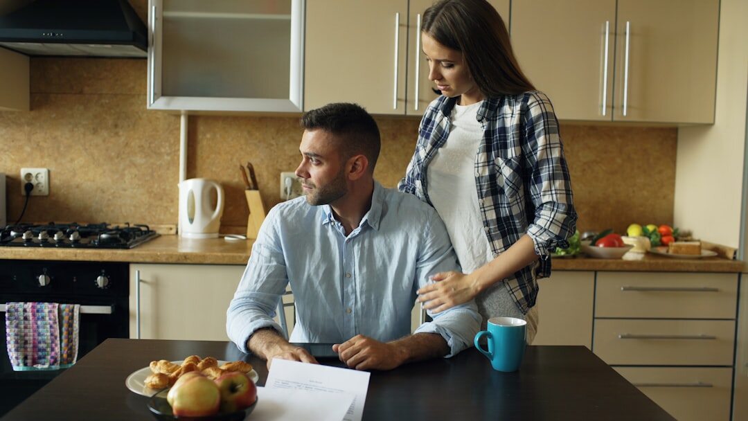 family discussing finances at home