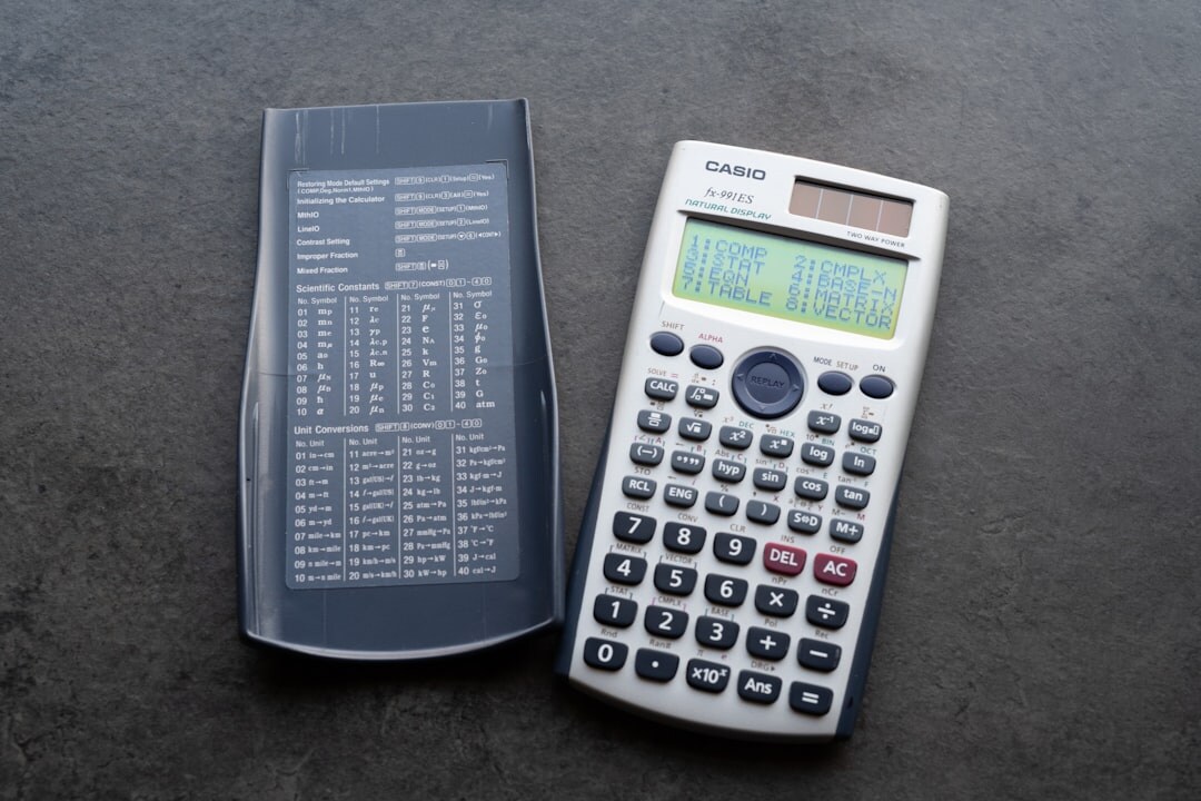 calculator and documents